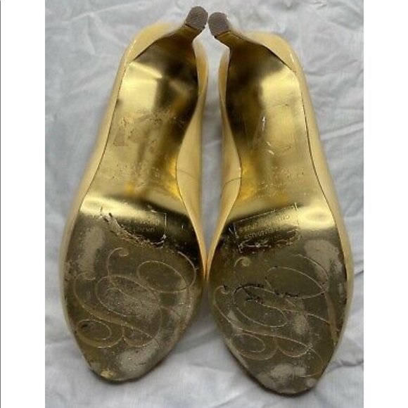 Ted Baker Nude/ Beige Patent Leather Peep Toe Platform High Heels - Picture 11 of 12